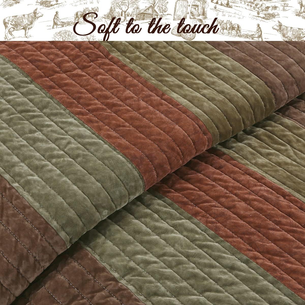 Cozy Line Home Fashions Sanders – Juego de ropa de cama reversible de 100% algodón a rayas.
