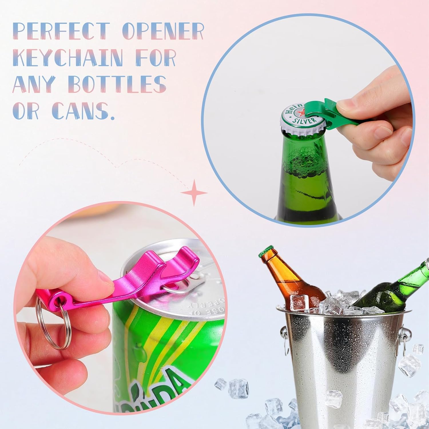Paquete de 200 llaveros para abridor de botellas a granel, coloridos abrebotellas, llavero de aluminio para abridor de botellas, llavero de metal,