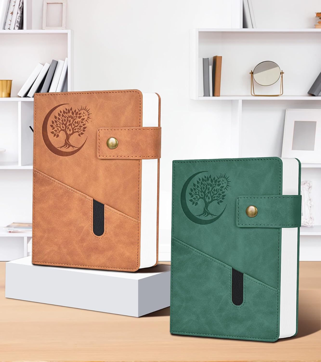 Cuaderno de diario con forro grueso de 365 páginas para hombres y mujeres, diarios grandes de cuero A4 para escribir, cuadernos de tapa dura para el