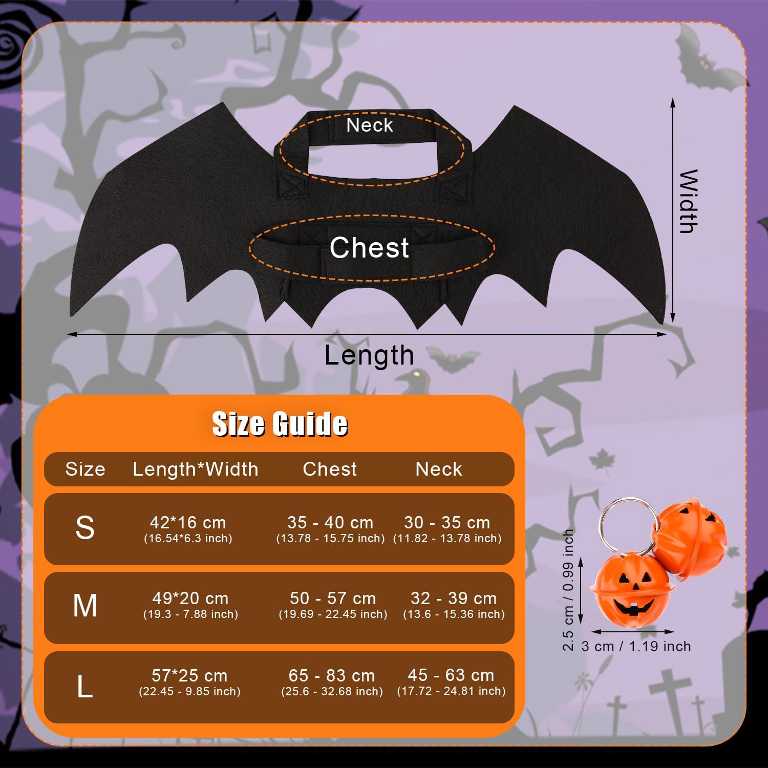 Alas de murciélago para perro de Halloween, lindo disfraz de perro, alas de murciélago para Halloween, collar de perro, alas de murciélago con