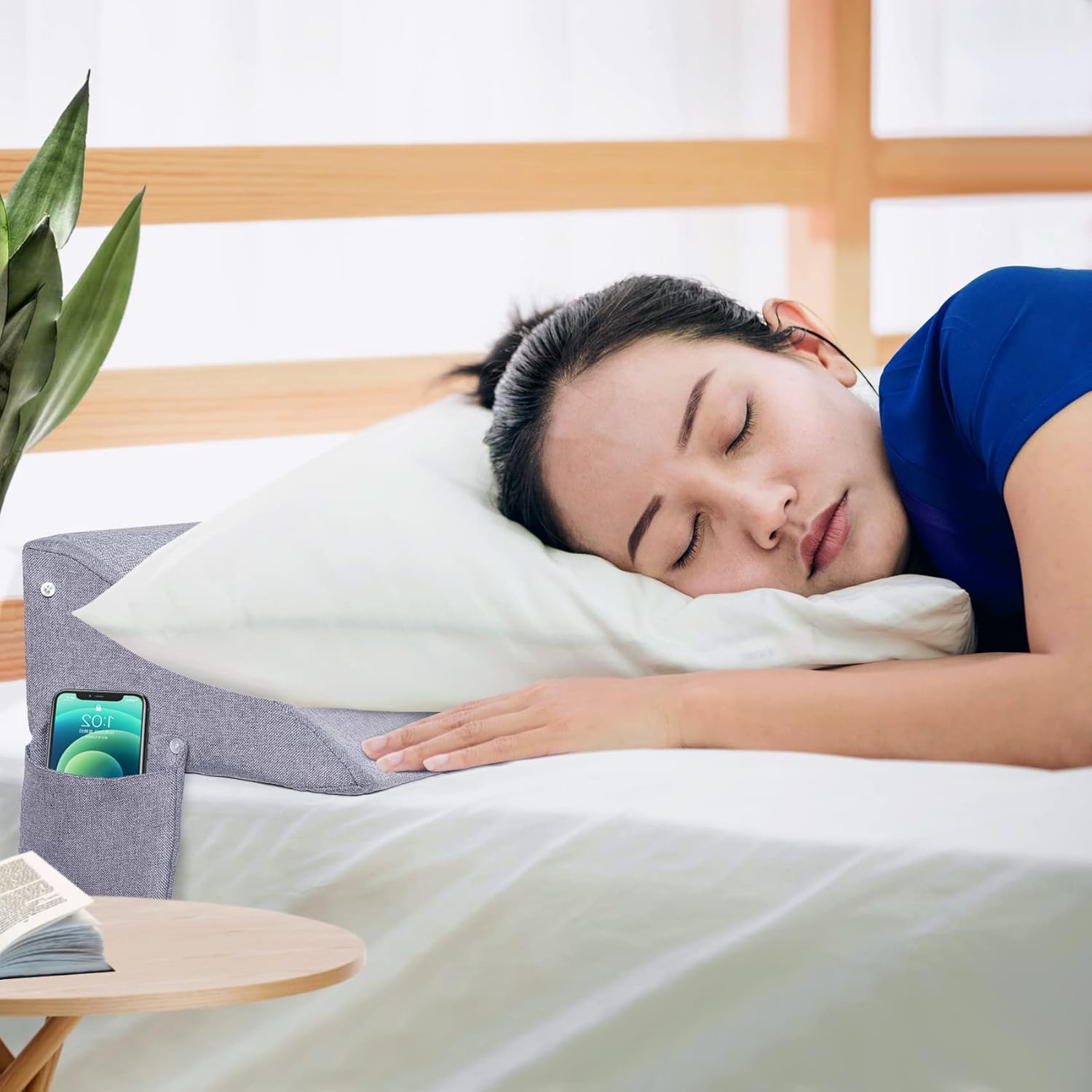 banflower Almohada de cuña de cama para cabecero, almohada multiusos para relleno de huecos de cama (0-6 pulgadas) entre colchón y cabecera o pared