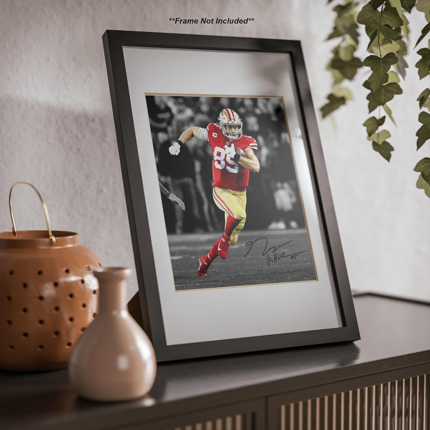 Ikonic Fotohaus George Kittle Epic Rush – Impresión de autógrafos con foto firmada, arte de pared para decoración del hogar