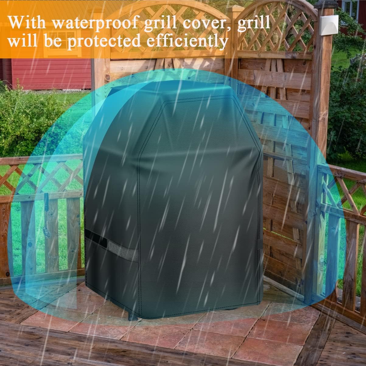 Funda para parrilla de gas de 32 pulgadas, se adapta a la mayoría de parrillas de 2 quemadores, impermeable, con correas de velcro y cordón