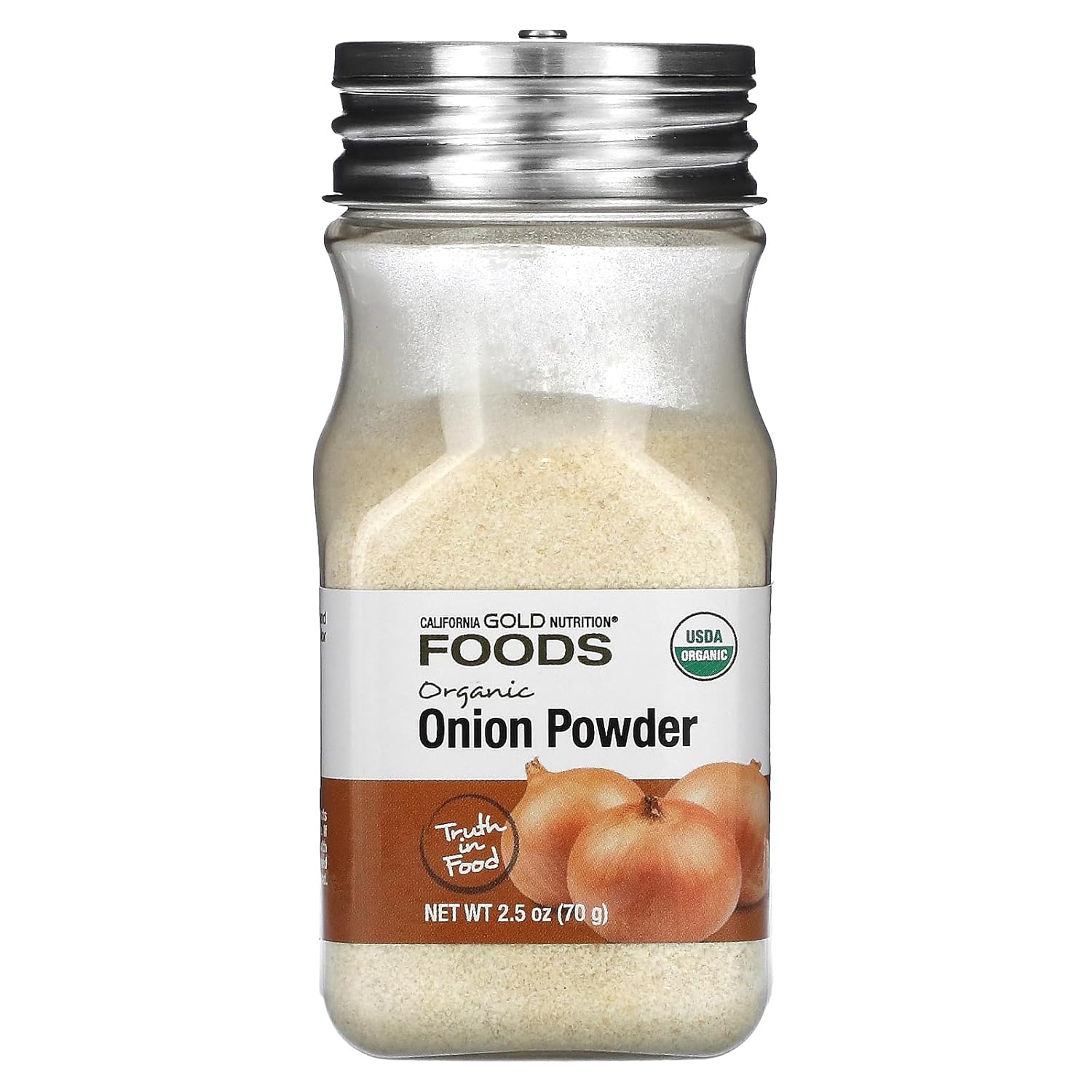 California Gold Nutrition Polvo de cebolla orgánica, no irradiada, sin ETO, 2.5 oz (70 g)
