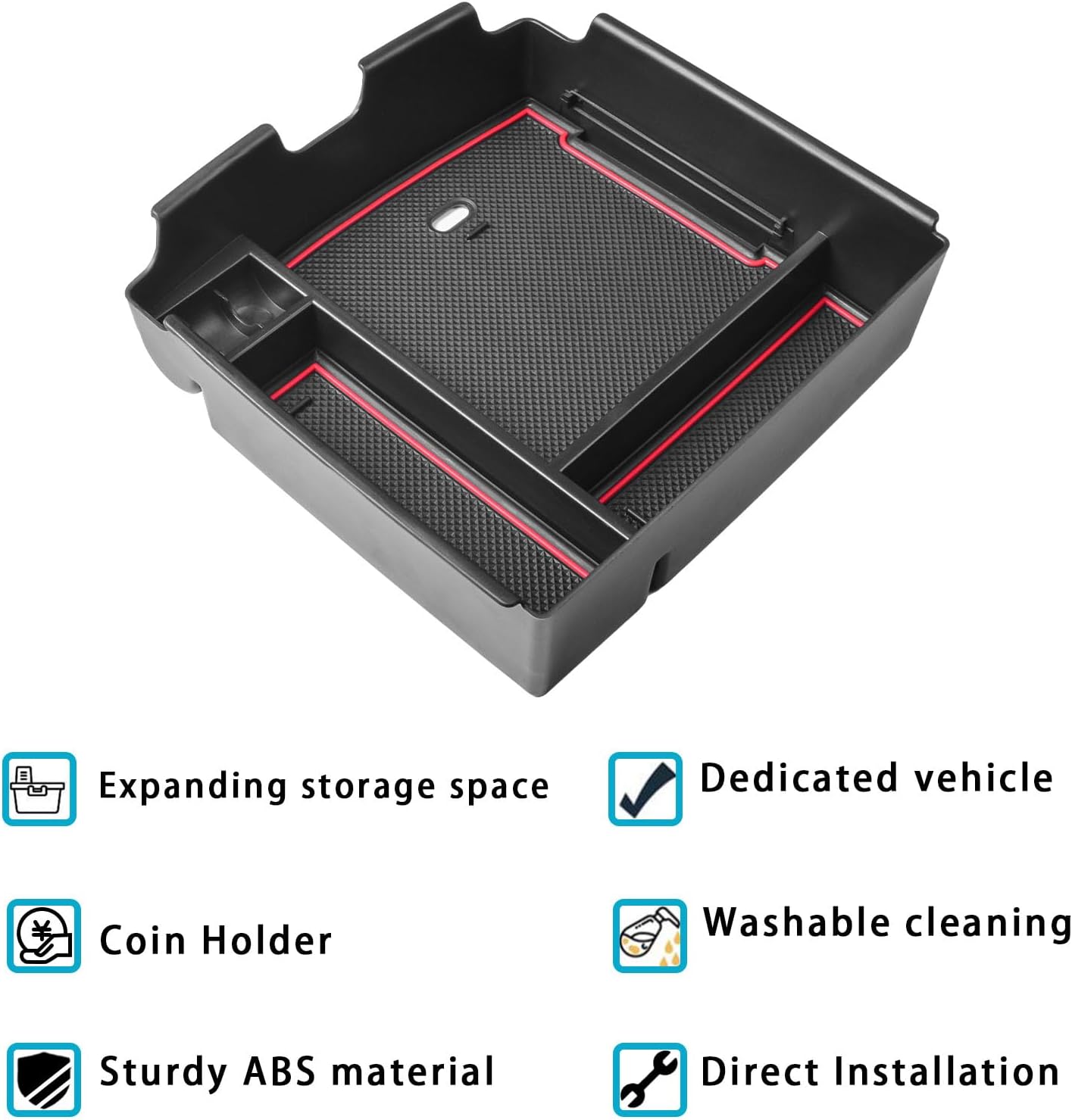 EDBETOS Bandeja organizadora de consola central compatible con accesorios Kia Carnival KA4 2022 2023 2024, bandeja de almacenamiento para