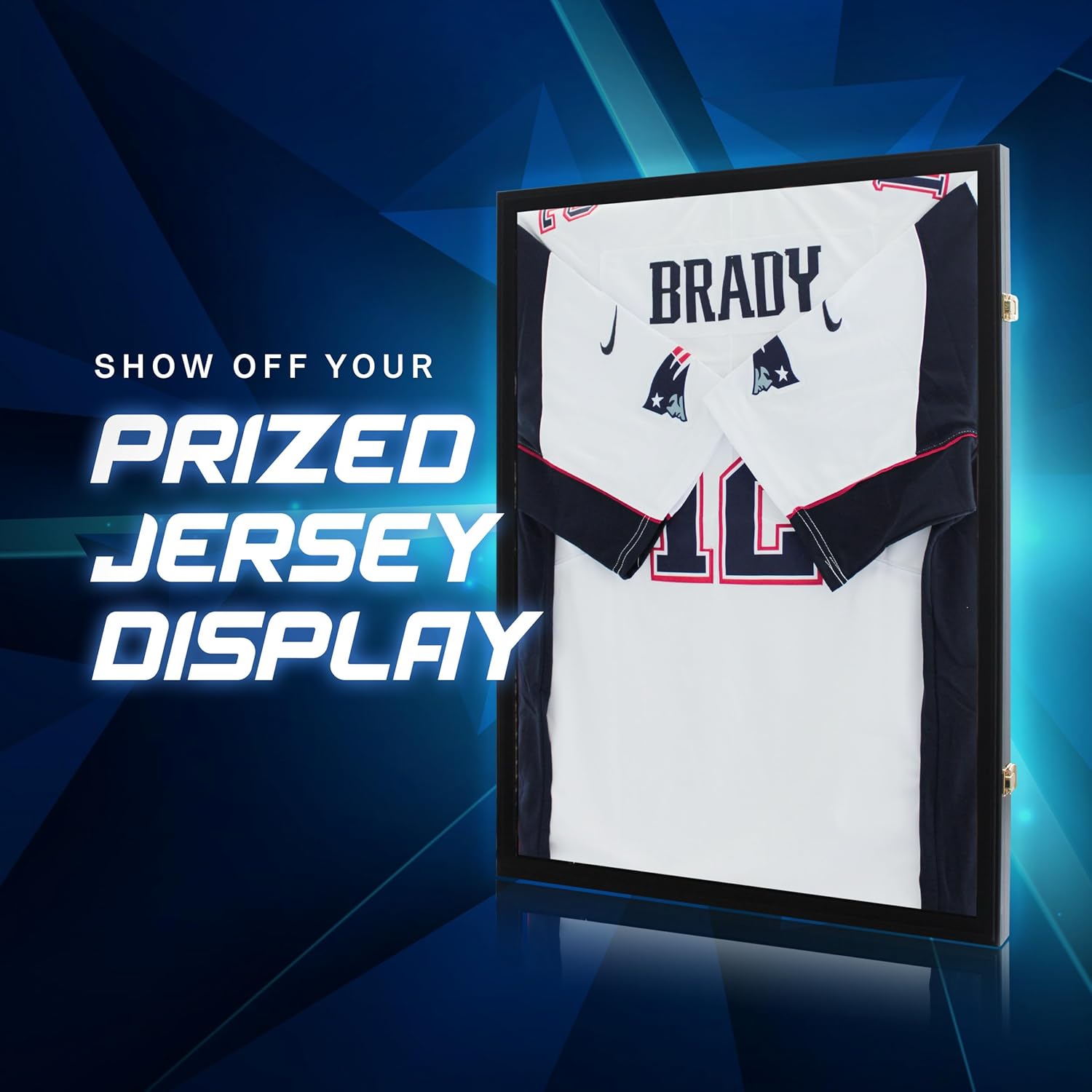 GraceView Estuche de exhibición con marco de jersey, caja grande de sombra de jersey de fútbol con 98% de protección UV, acrílico para baloncesto y
