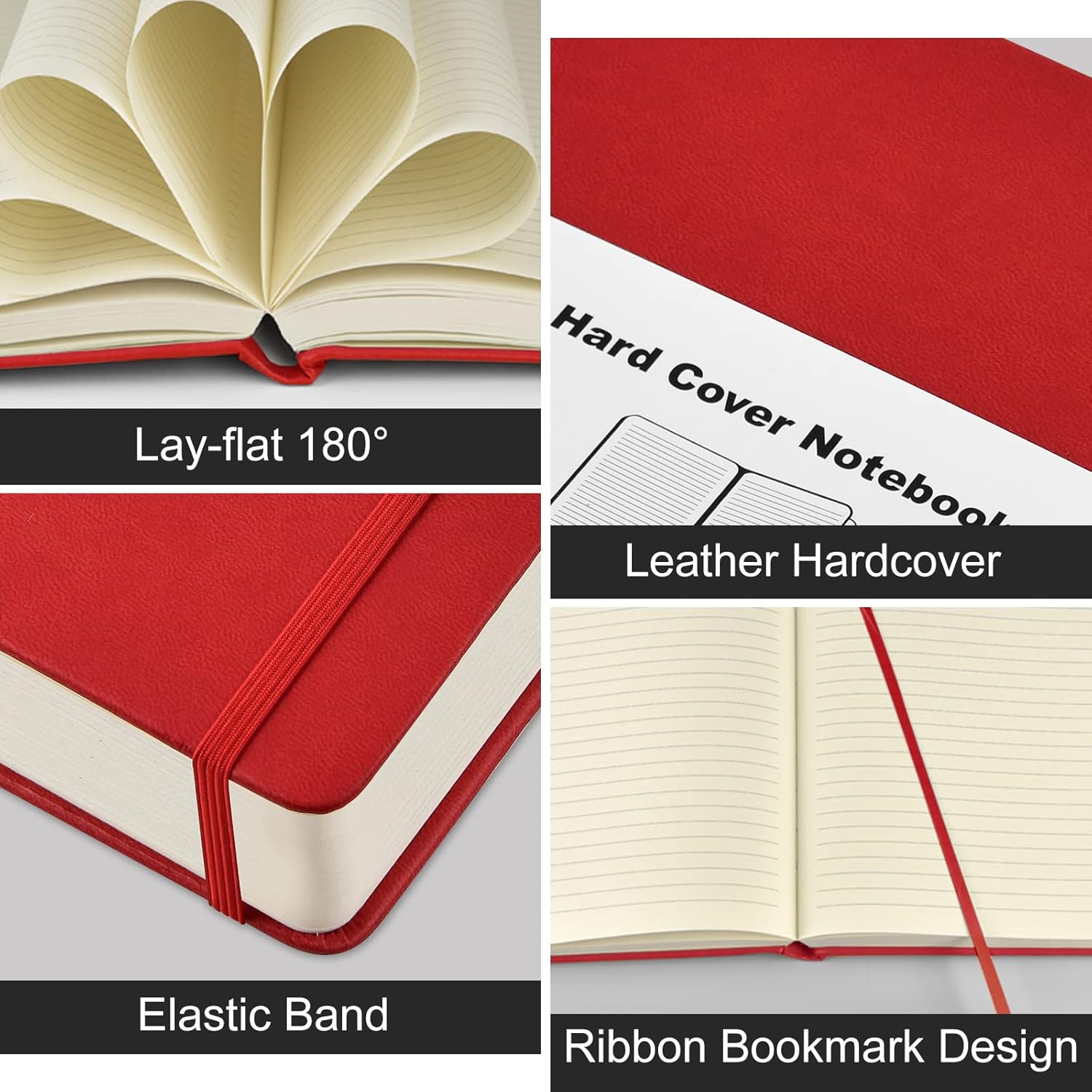 Cuadernos grandes a rayas  320 páginas numeradas B5 cuadernos de composición con rayas universitarias, diarios de tapa dura de cuero para oficina,