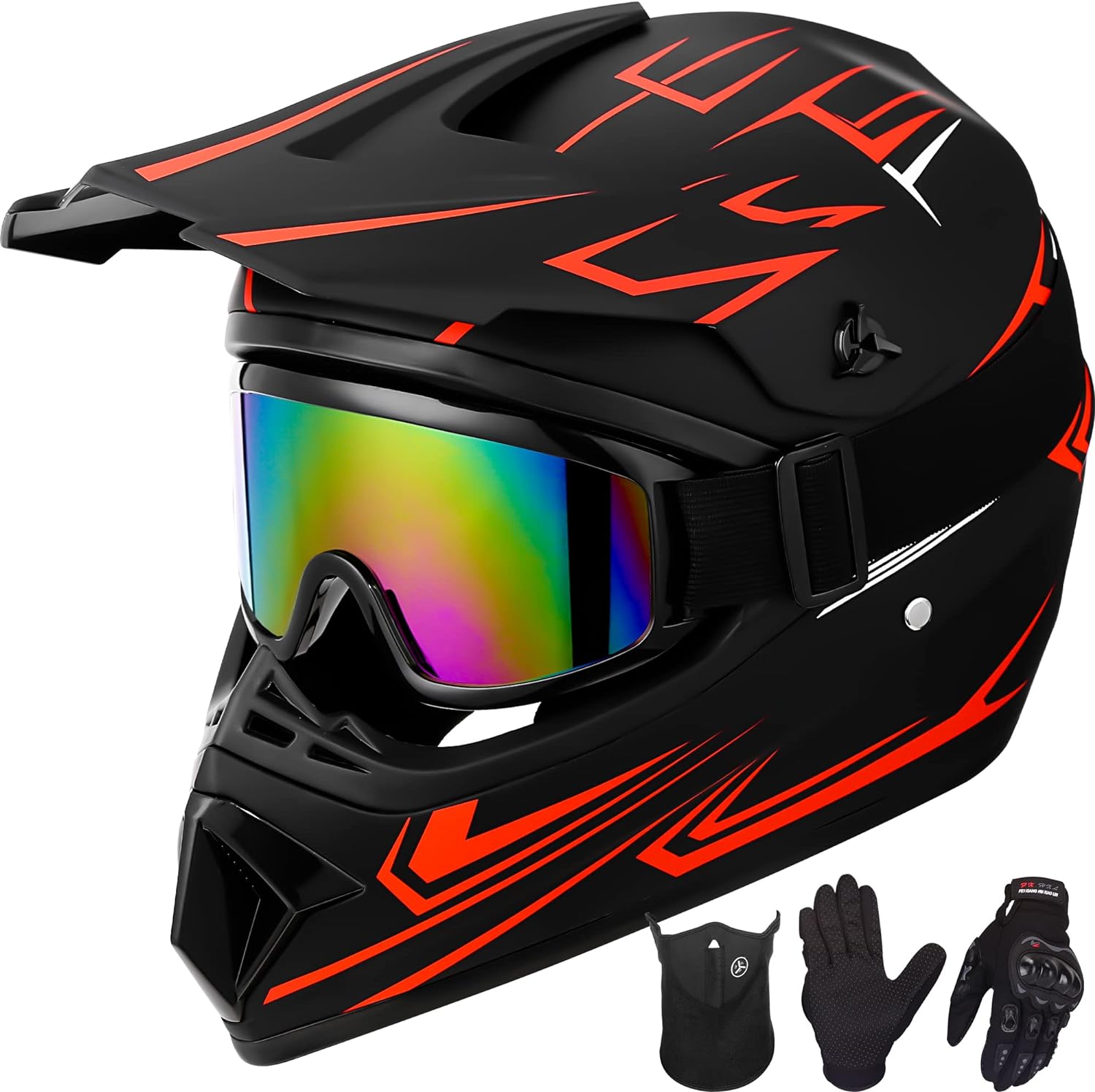 Yesmotor Casco de motocross para niños y jóvenes, casco de cara completa para motocicleta, motocross, todoterreno, bicicleta de montaña, BMX MX ATV