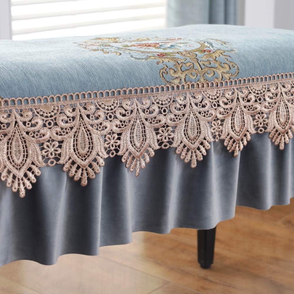 SAZDFY Cojín de encaje para taburete de piano, cubierta de banco antideslizante, funda cuadrada para silla y taburete largo, decorado con macramé,