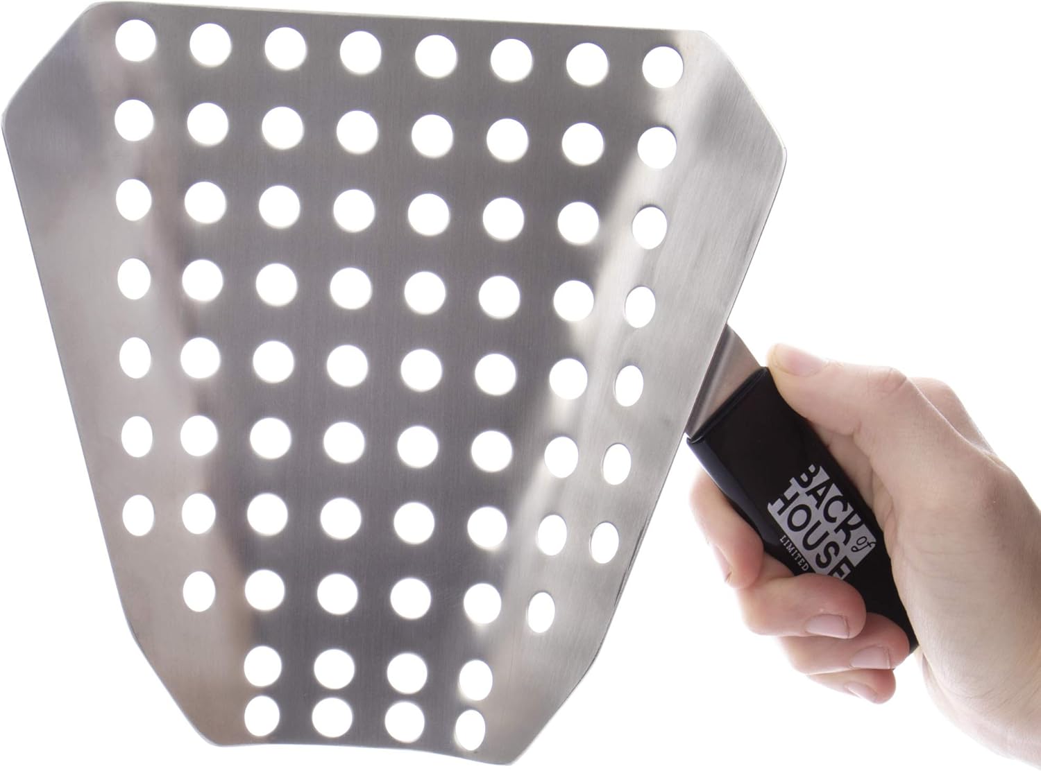 Popcorn Speed Scoop – Cuchara perforada de acero inoxidable de llenado rápido para bolsas, cubos y cajas, elimina los granos sin reventar,
