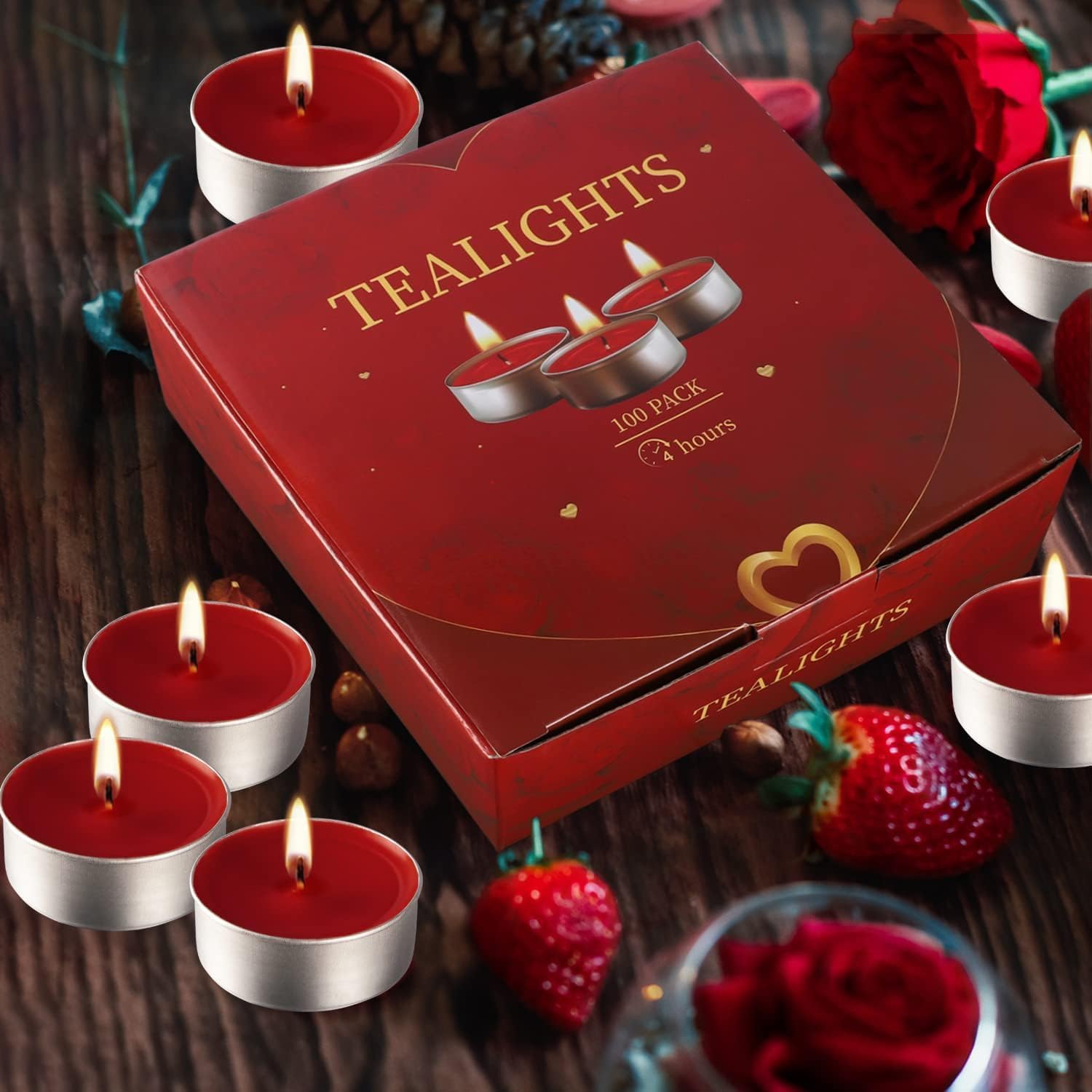 YOROXRG Paquete de 100 velas románticas sin perfume, velas de té sin aroma y de larga duración, sin goteo y de larga duración, para el estado de