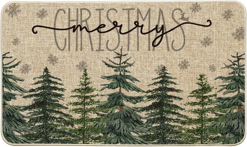 Artoid Mode Tapete decorativo con diseño de copos de nieve y copos de nieve con texto en inglés “Merry Christmas”, de temporada de invierno,