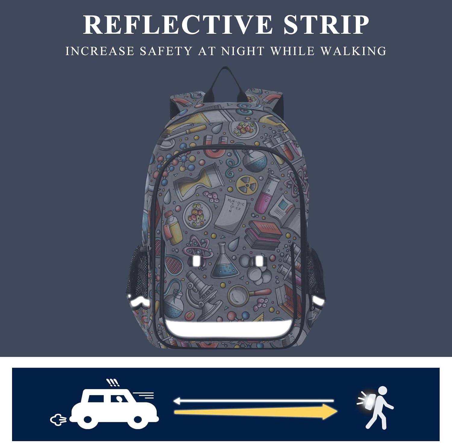 Glaphy Mochila con rayas reflectantes, Ciencia Educativa, Mochilas Daypack