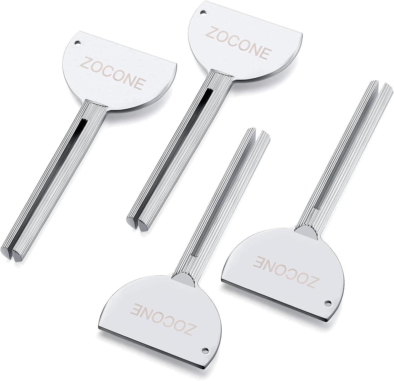 ZOCONE Exprimidor de pasta de dientes, 12 piezas de llave de tubo de metal de acero inoxidable para pasta de dientes, escurridor de tubo para
