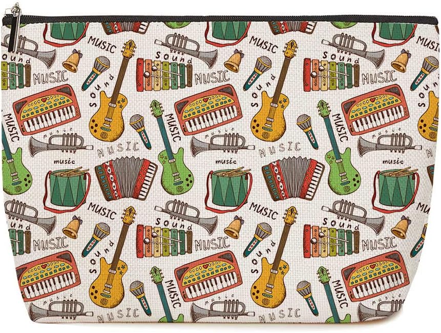 Regalos para amantes de la música, bolsa de maquillaje musical, bolsa de viaje para cantantes, amantes de la música, Guitar