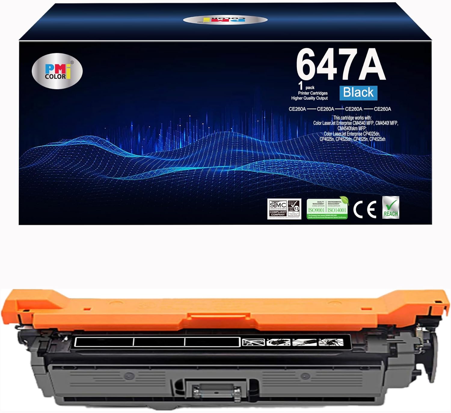 647A Cartucho de tóner negro de repuesto para HP 647A CE260A para funciona con HP Color LaserJet Enterprise CM4540 MFP, Color LaserJet Enterprise