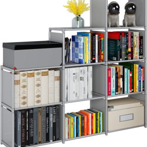 Estante de almacenamiento cuadrado de plástico con 9 cubos, armario de pared de bricolaje, adecuado para dormitorio, sala de estar, oficina, cocina, Estante de almacenamiento cuadrado de plástico con 9 cubos, armario de pared de bricolaje, adecuado para dormitorio, sala de estar, oficina, cocina,