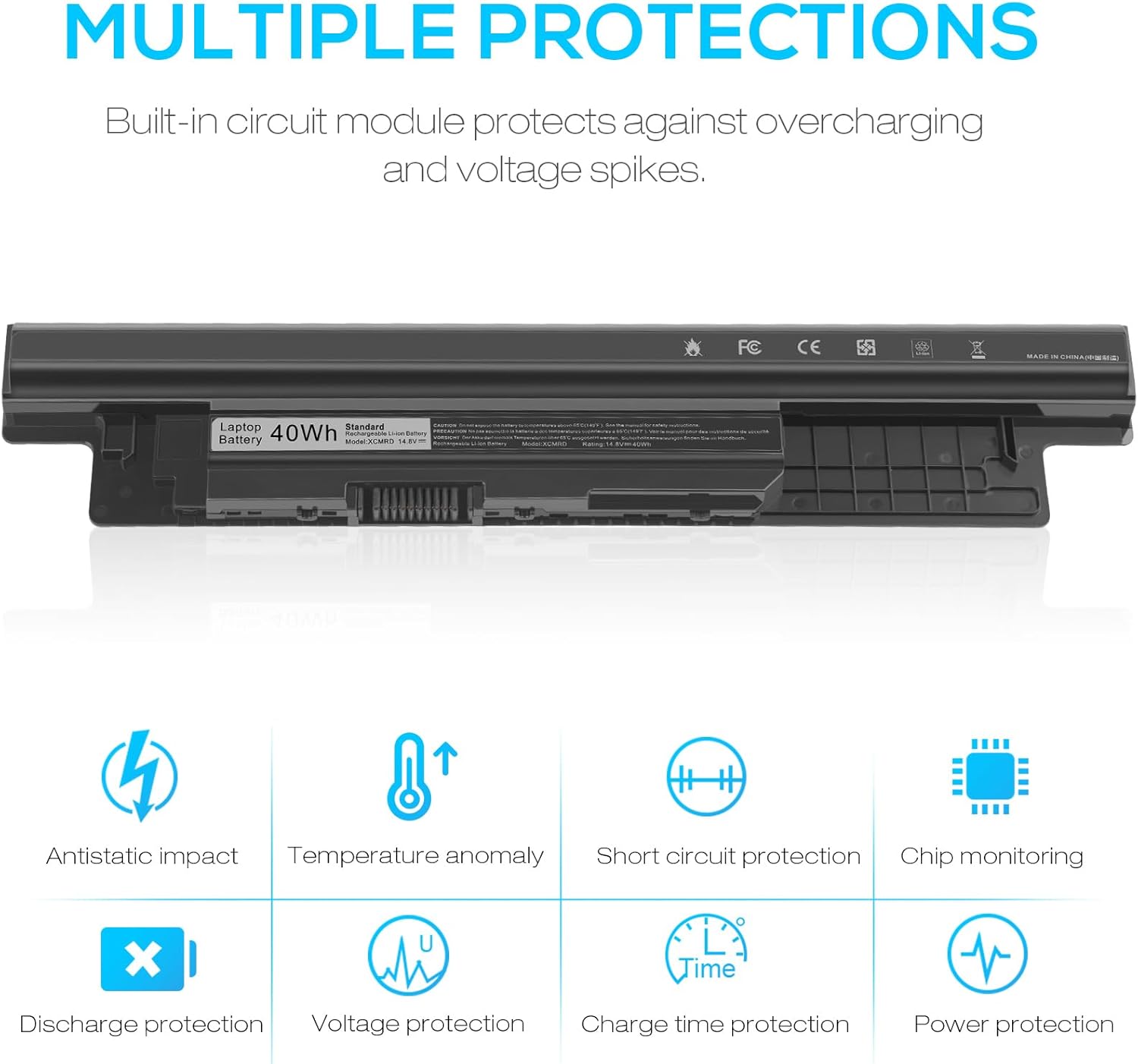 Fancy Buying Batería recargable XCMRD de 40 Wh para Dell Inspiron 3421 5421 3521 5521 3721 5721 14 15 17 N121y Mr90y, 3000 15-3521 15-3537 15-3541
