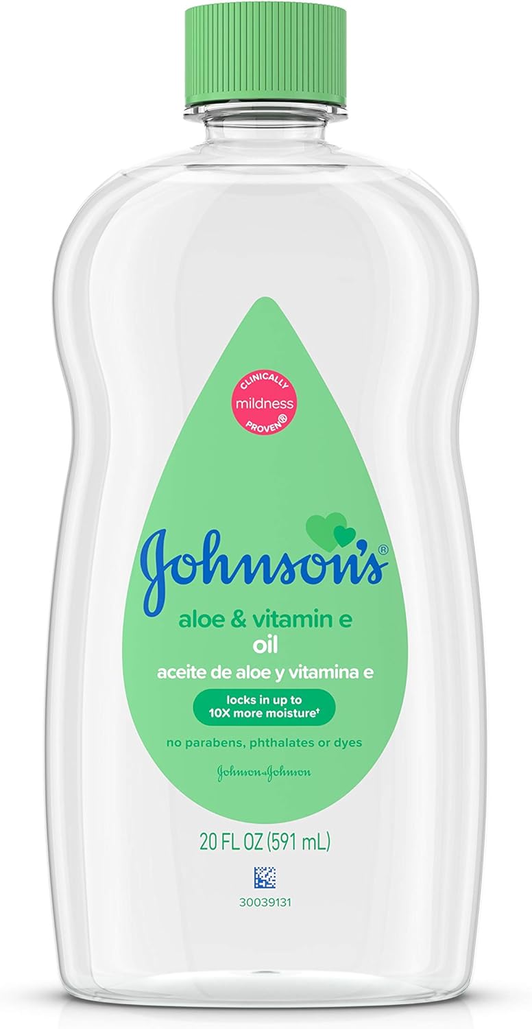 JOHNSON’S – Aceite de aloe vera y vitamina E para bebés, 20 onzas (paquete de 9)