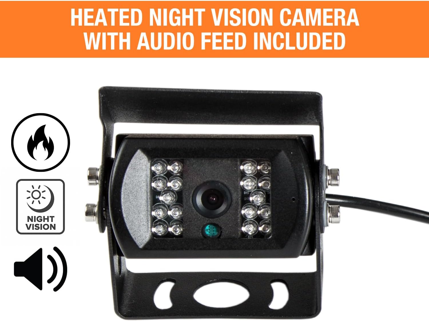 Buyers Products 8883000 – Cámara de respaldo de 7 pulgadas, sistema de observación de vehículos traseros con kit de monitor de visión nocturna para