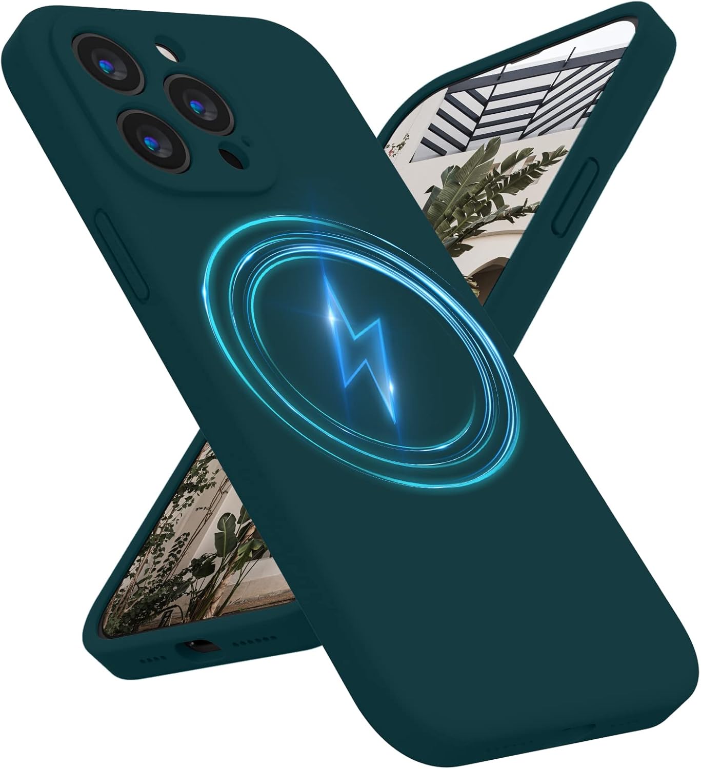 Funda magnética para iPhone 14 Pro compatible con MagSafe silicona mejorada protección de cámara, funda para teléfono, forro interior de microfibra