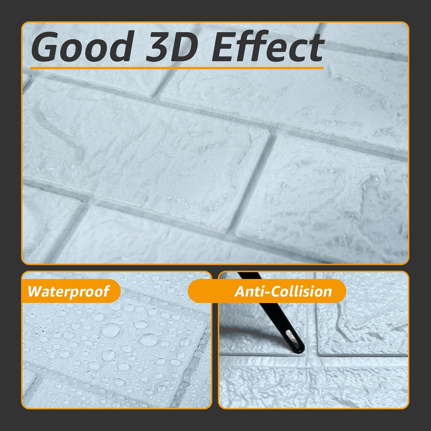 Art3d Paneles de pared de ladrillo de espuma autoadhesivos 3D de 29 pies cuadrados, color azul (paquete de 5)