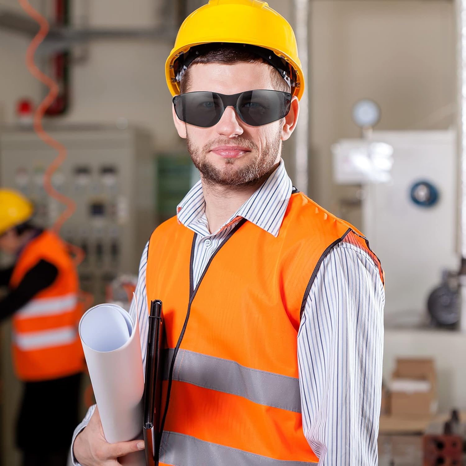 Lentes de seguridad transparentes para hombres y mujeres, ANSI Z87.1, resistentes a arañazos e impactos para WorkLab