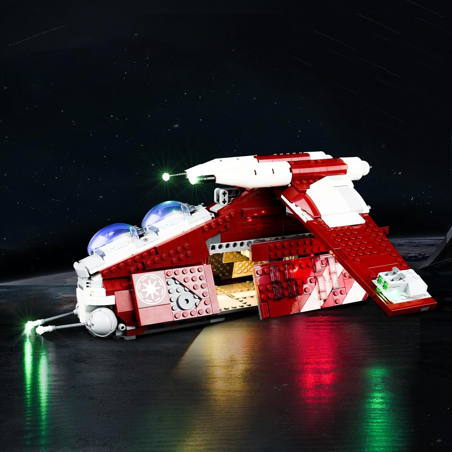 Kit de iluminación LED para Lego Star Wars The Clone Wars Coruscant Guard Gunship 75354, luz LED compatible con modelos de bloques de construcción