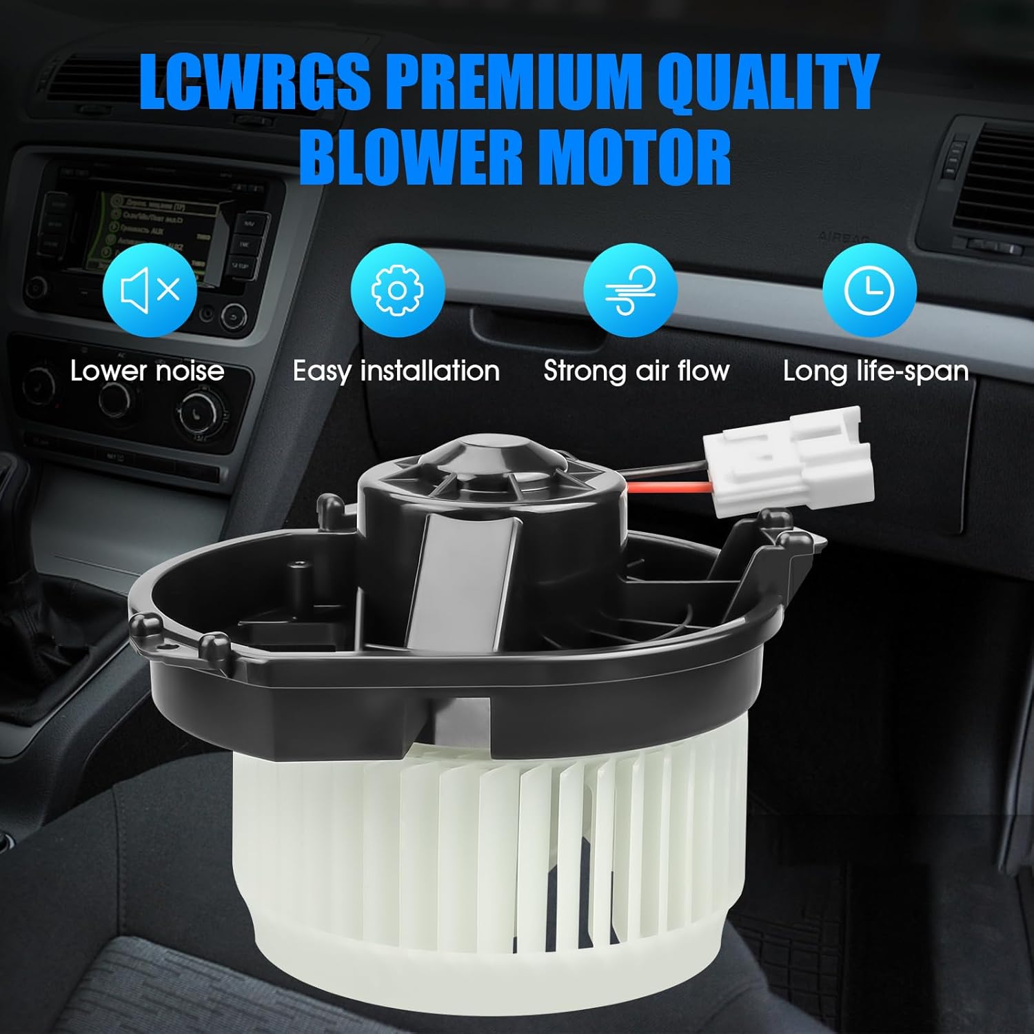 LCWRGS Motor de ventilador de CA para Jeep Grand Cherokee Chrysler 200 2014 2015 2016 2017 2018 HVAC calentador ventilador motor con ventilador de