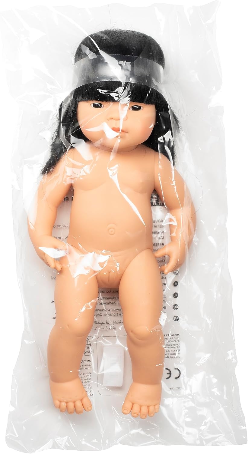 Muñeca de bebé anatómicamente correcta de 15 pulgadas de Miniland, Chica asiática