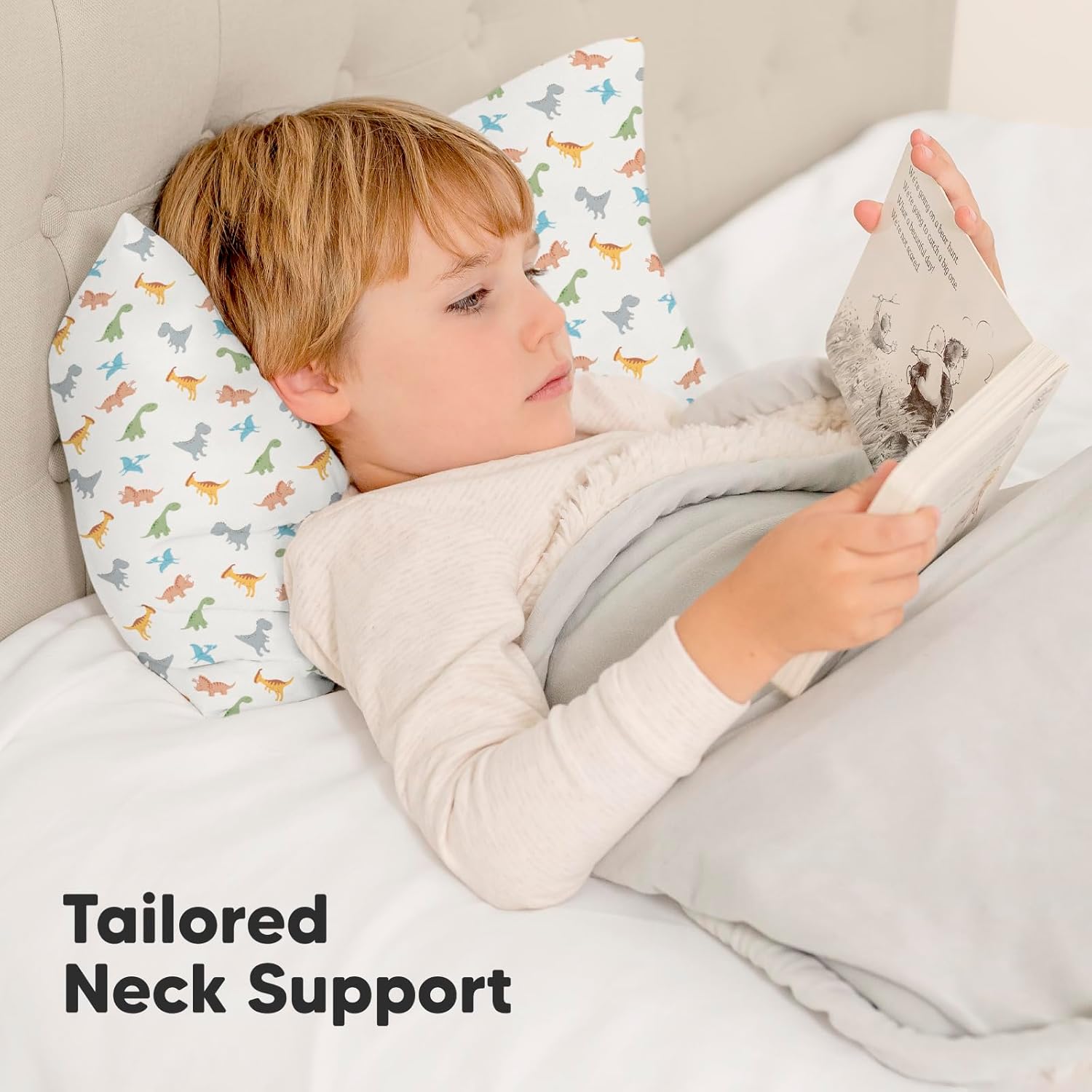 KeaBabies – Almohada con funda para niños pequeños, almohada My Little Dreamy de 13 x 18 pulgadas (Roarsome)