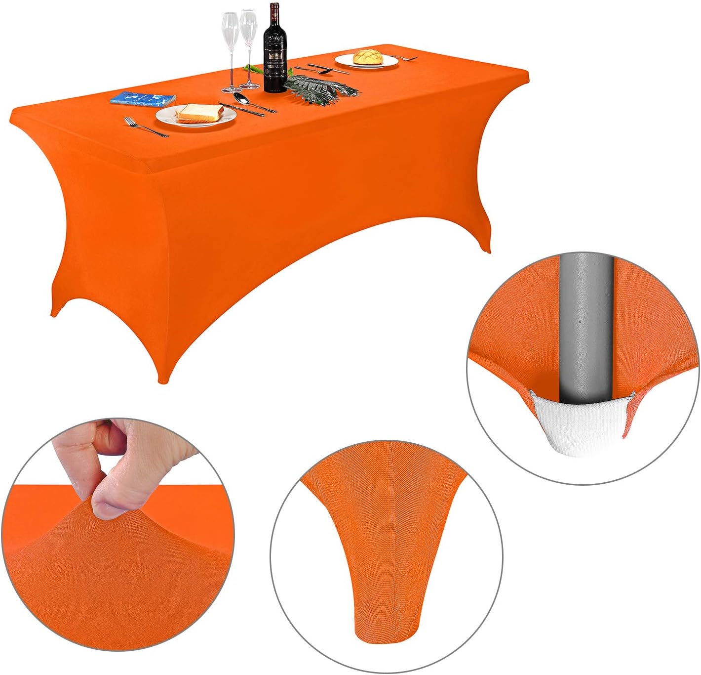 Mantel FELIZEST de elastano para mesas de 1,8 metros  1,2 metros, mantel rectangular elástico para mesa plegable