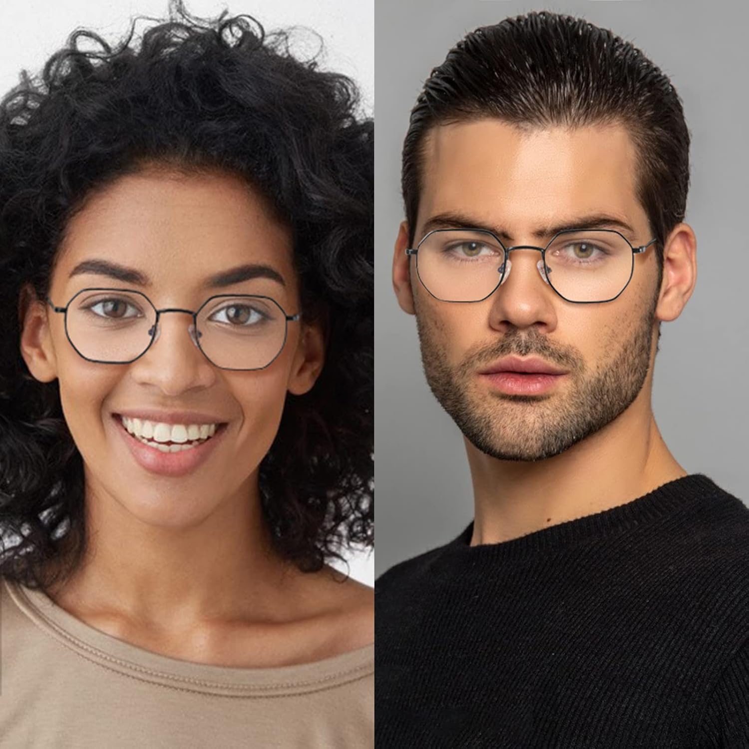 Lentes de bloqueo de luz azul para mujeres y hombres, lentes de computadora con marco de metal ultraligeros, antifatiga ocular y deslumbramiento UV,