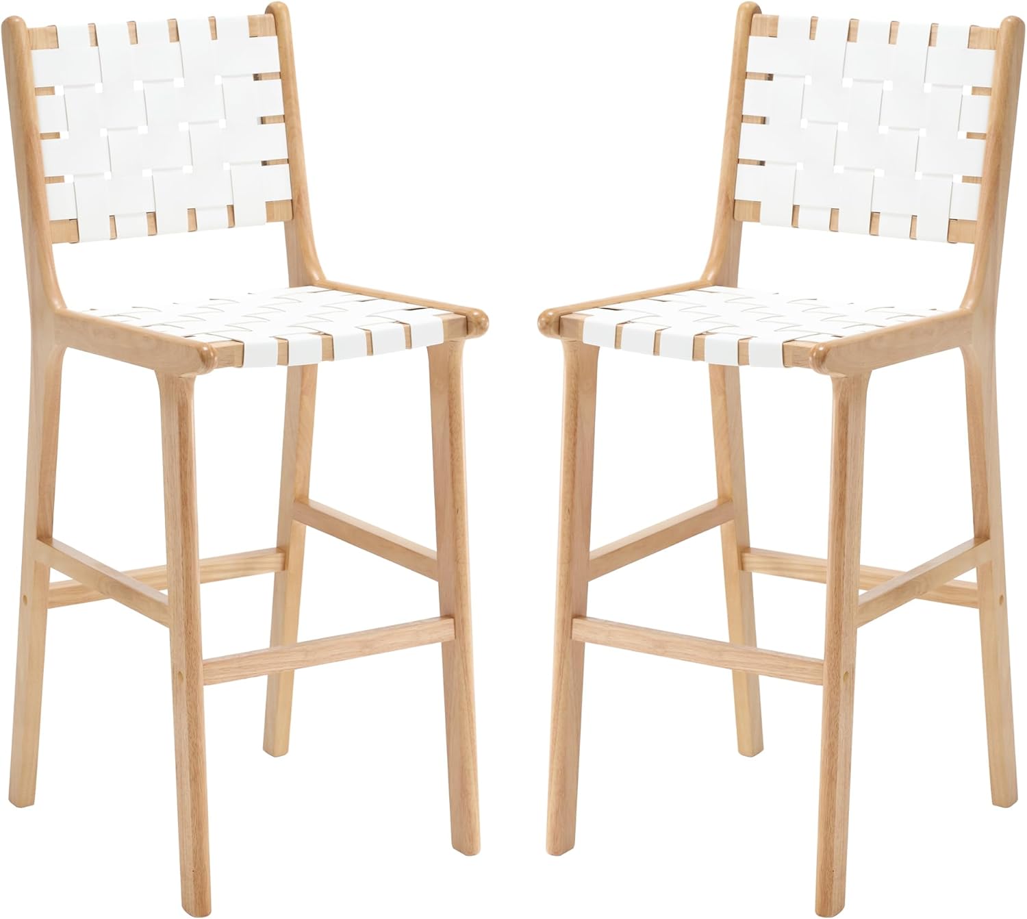 GOOLON Juego de 2 taburetes de bar de piel sintética, taburetes de bar de 29 pulgadas de altura para isla de cocina, modernos taburetes de bar de