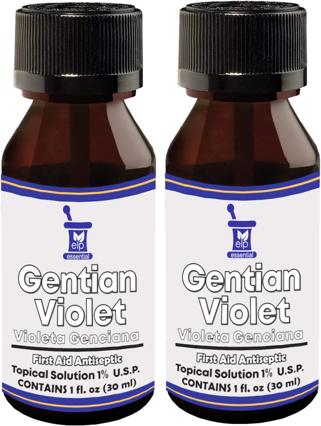 Líquido antiséptico de primeros auxilios violeta de genciana, fabricado en Estados Unidos, 1 onza líquida (2 botellas)