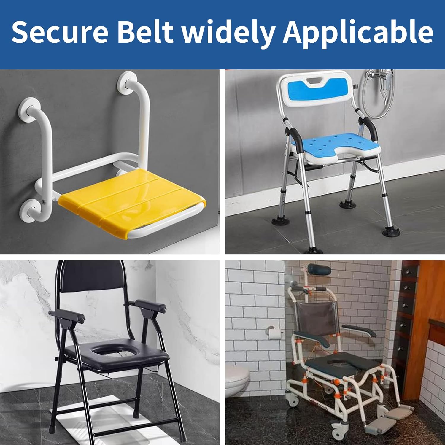 Cinturón antideslizante para silla de ducha para ancianos, correa de hebilla universal para banco de baño, suministros de cuidado de enfermería para