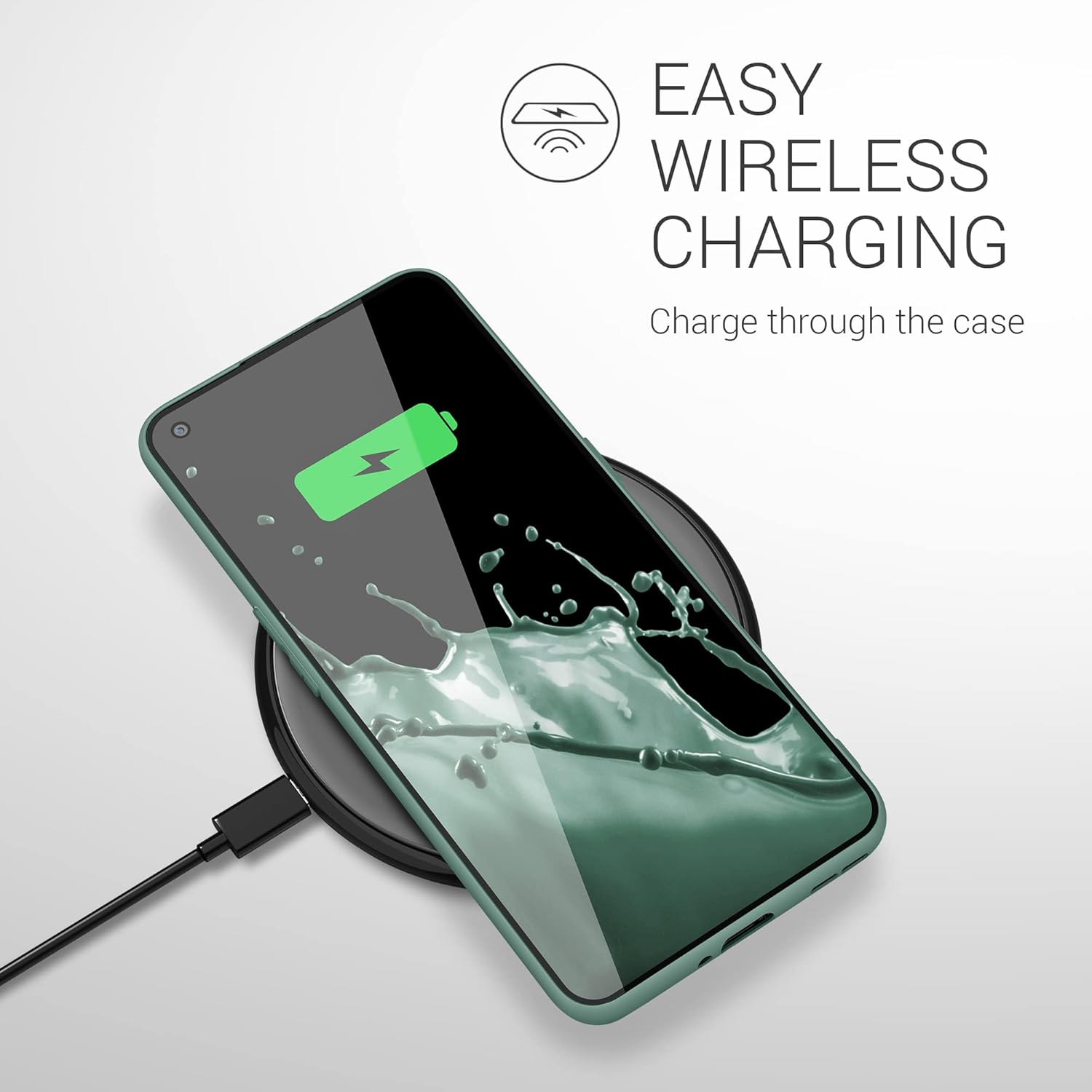 kwmobile Funda compatible con OnePlus 9 (versión EUNA) – Funda protectora de silicona TPU suave y delgada – Verde bosque