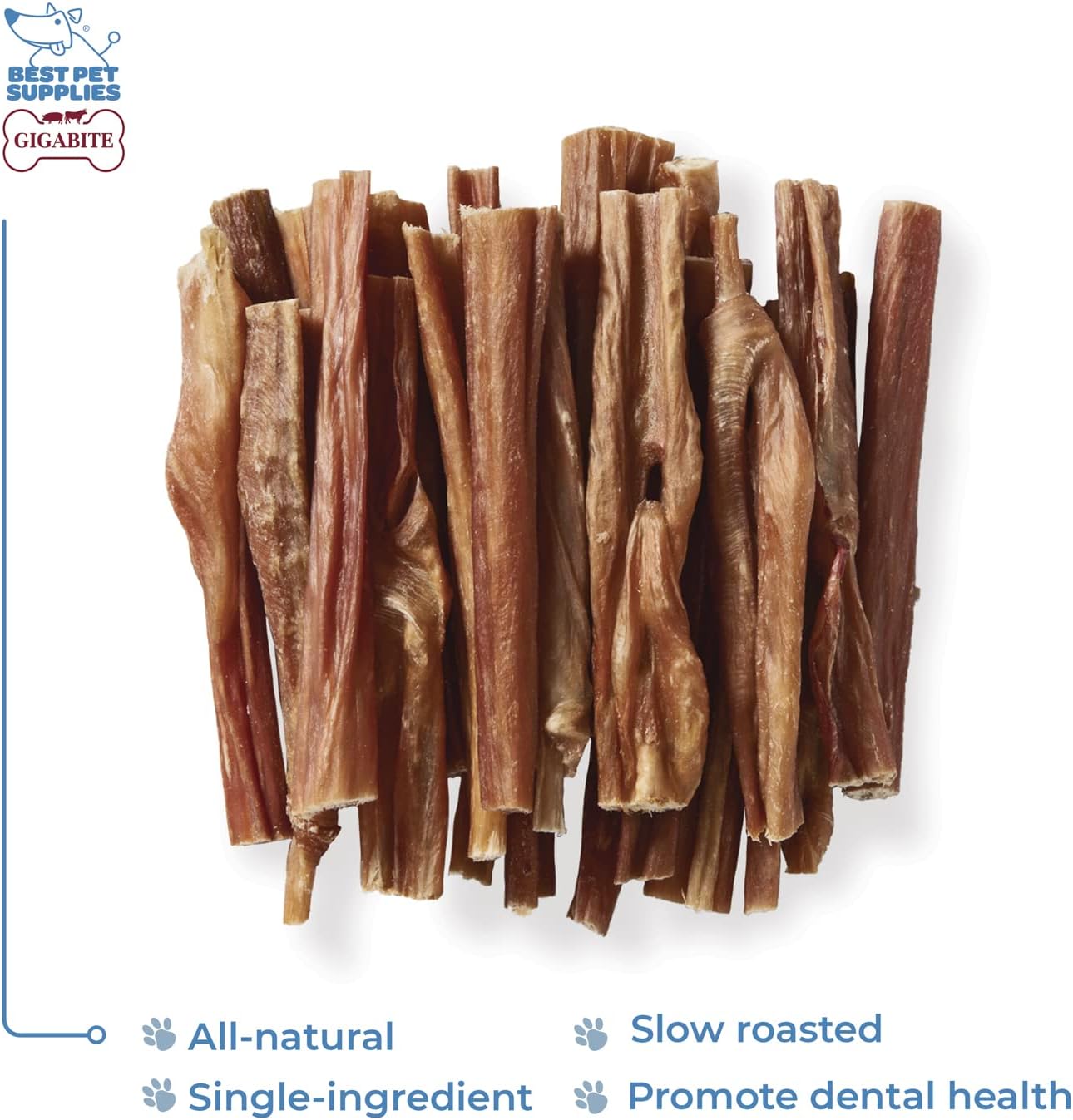 Best Pet Supplies GigaBite – Paquete de 25 palitos de carne de res naturales de 6 pulgadas