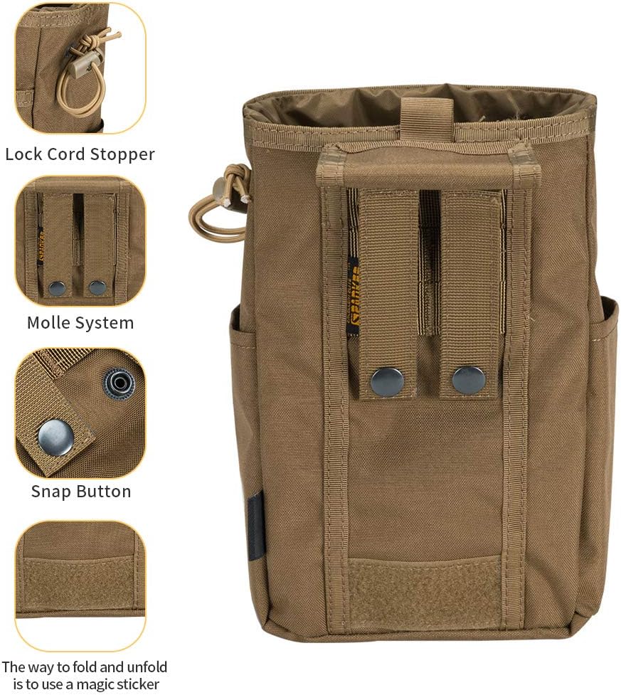 EXCELLENT ELITE SPANKER – Equipo para transportar carga, ligero y modular (Molle), depósito de municiones y cargador, con cordón, plegable, para la