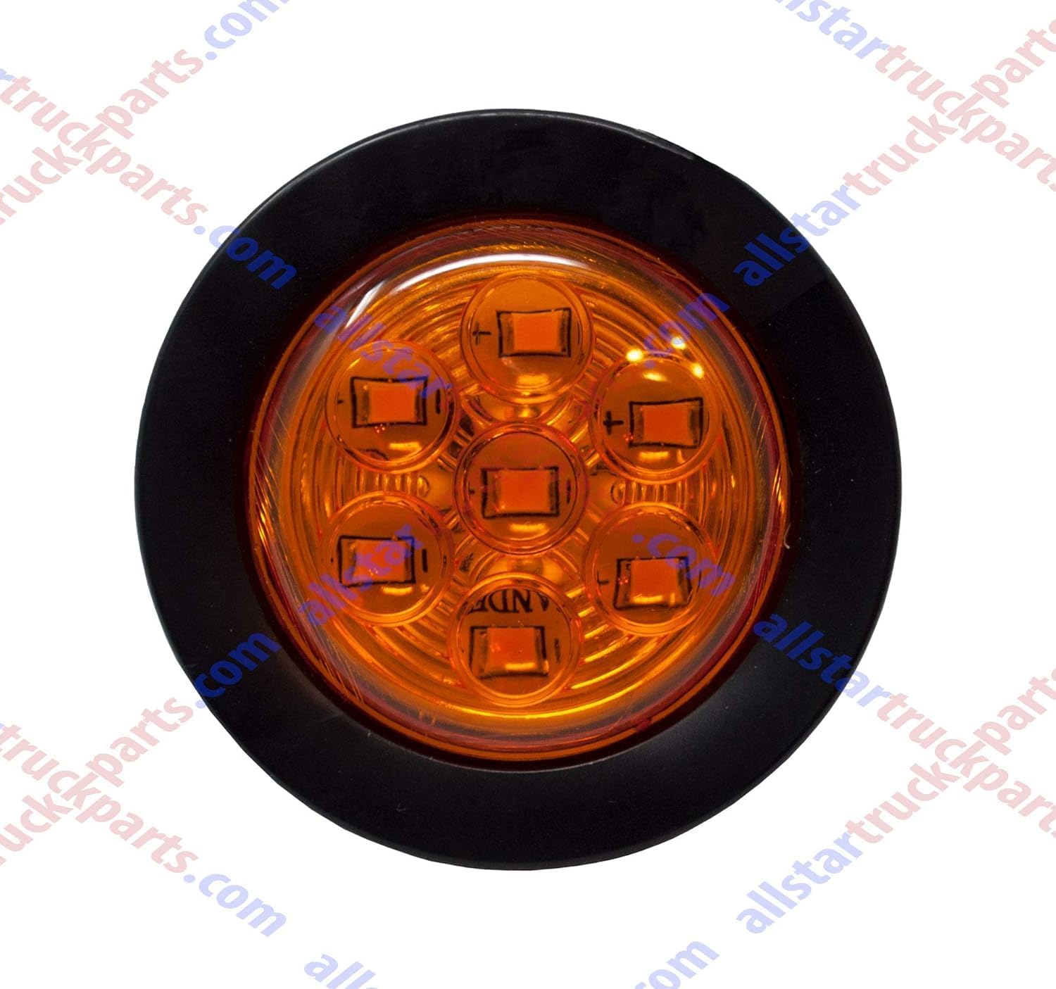 All Star Truck Parts 8 unidades de 2 pulgadas redondas de luz LED lateral de espacio libre 7 LED ojales de goma IP 67 para remolques – 4 rojos y 4