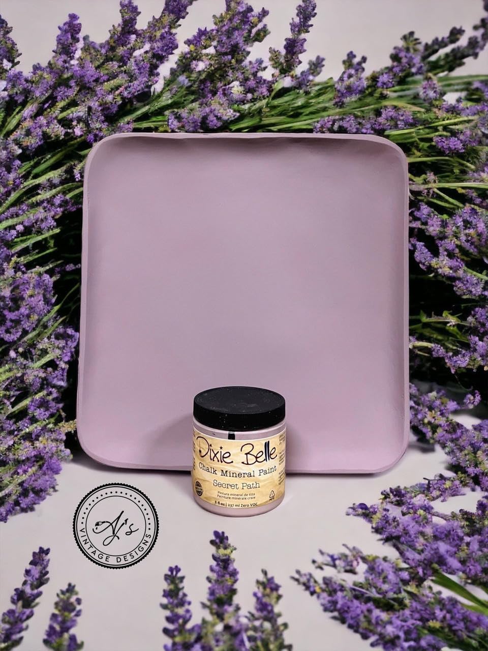 Dixie Belle Paint Company – Pintura con acabado de tiza para muebles, Secret Path (camino secreto), 4 fl oz, pintura mineral color lila polvoriento