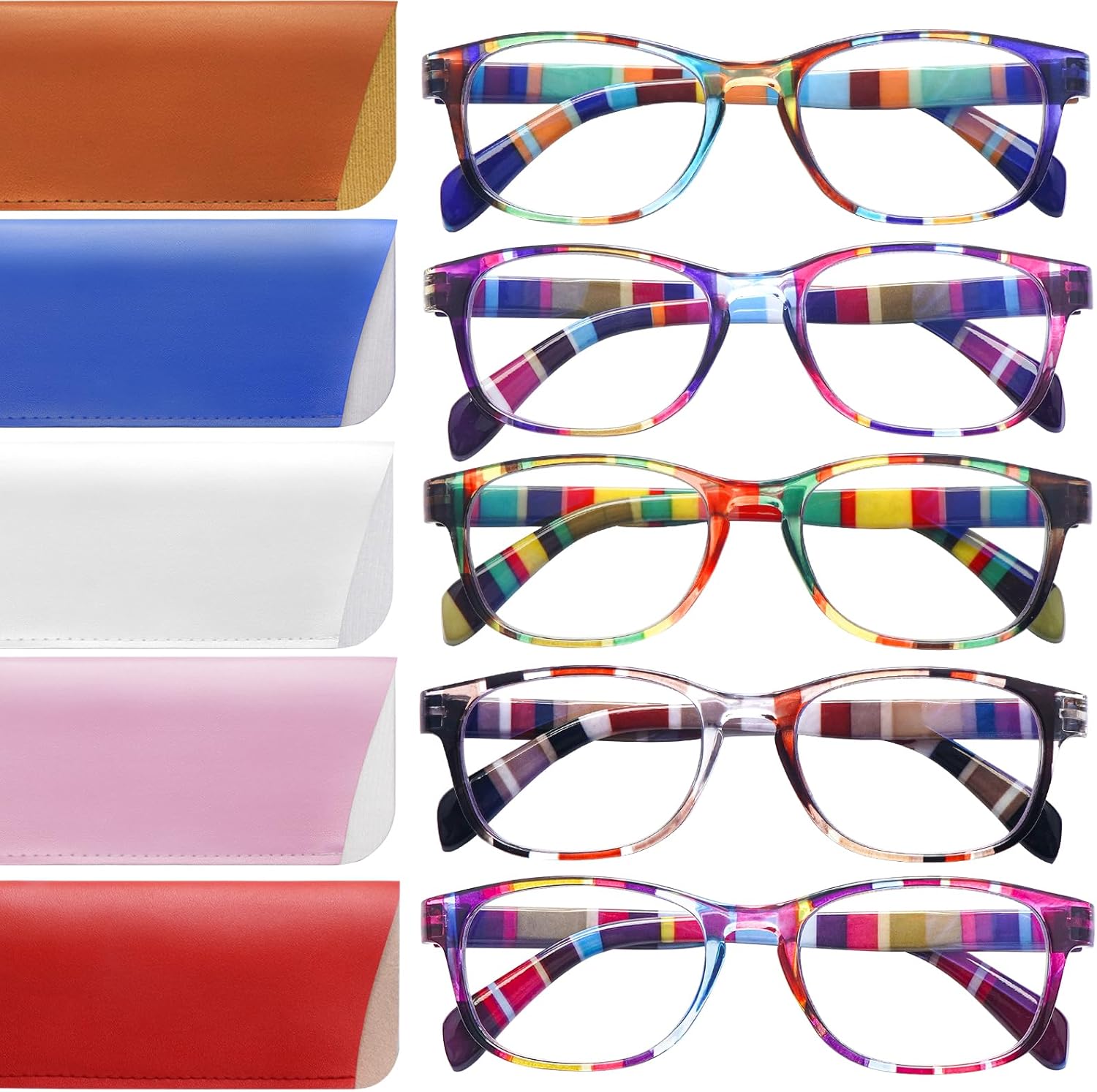 CLASAGA Reading Glasses for Women, Pattern Print Blue Light Blocking Stylish Ladies Computer Readers Eyeglasses