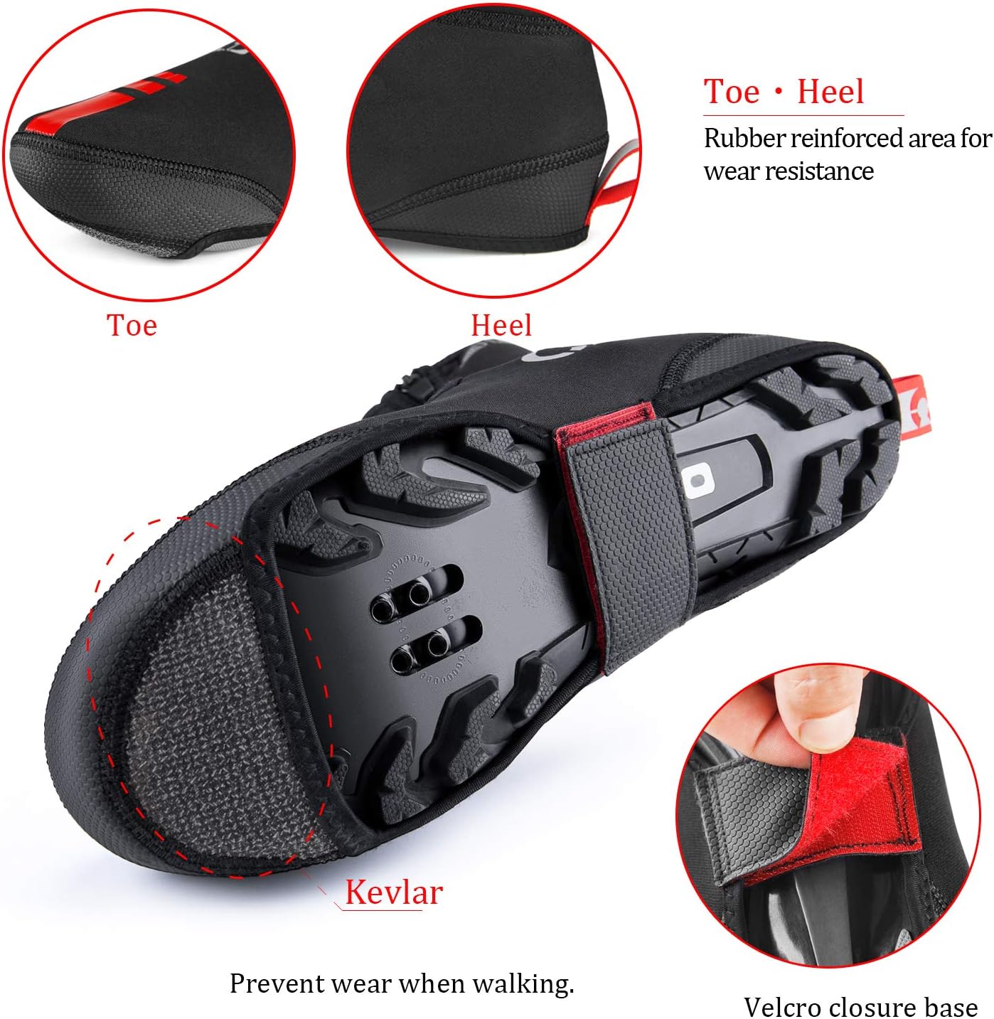 CXWXC Fundas de neopreno impermeables para zapatos de ciclismo, para invierno, térmicos, cálidos, para hombres y mujeres, botas de bicicleta de