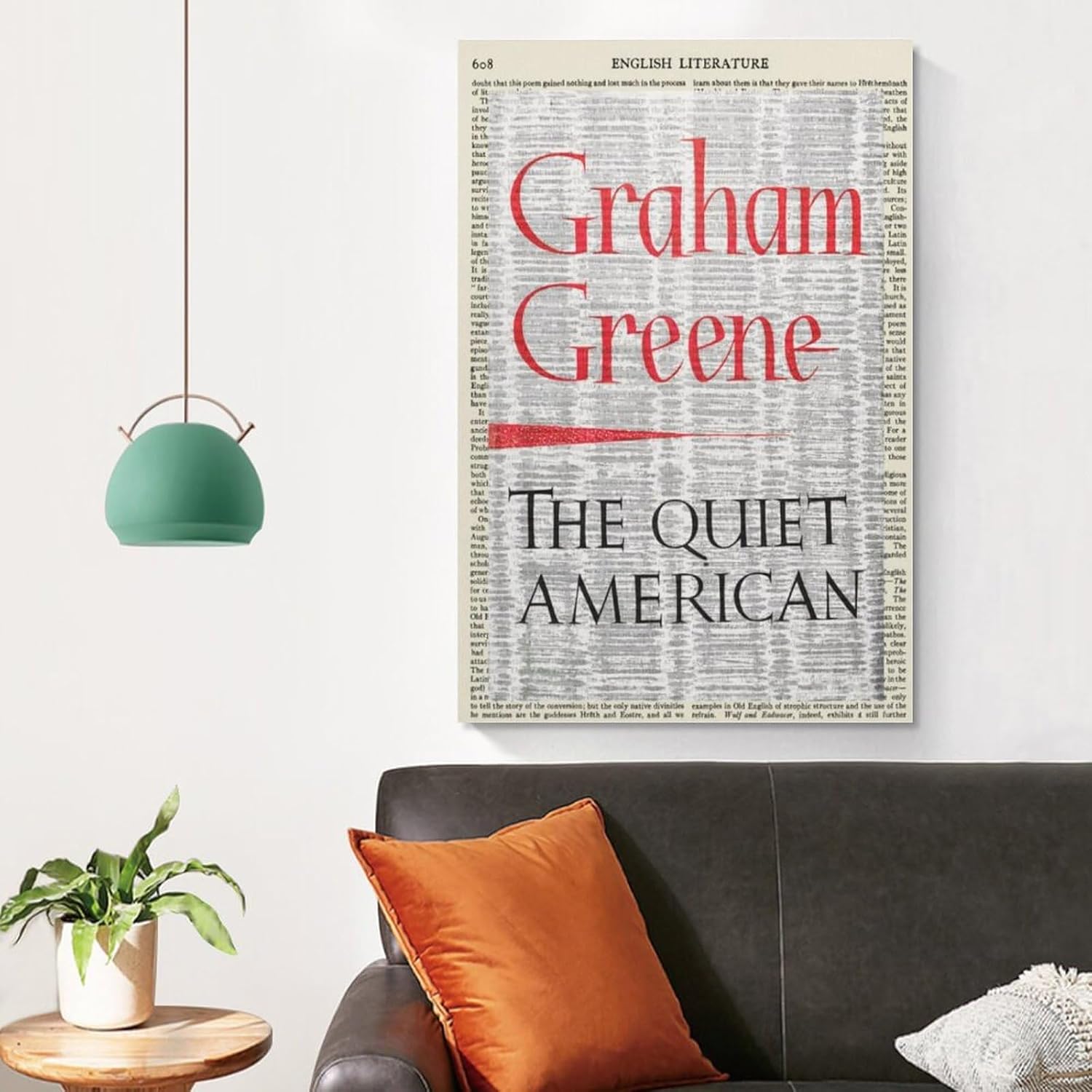 Portada de libro “The Quiet American” Graham Greene – Impresión artística de literatura estadounidense, regalo de literatura literaria, arte de