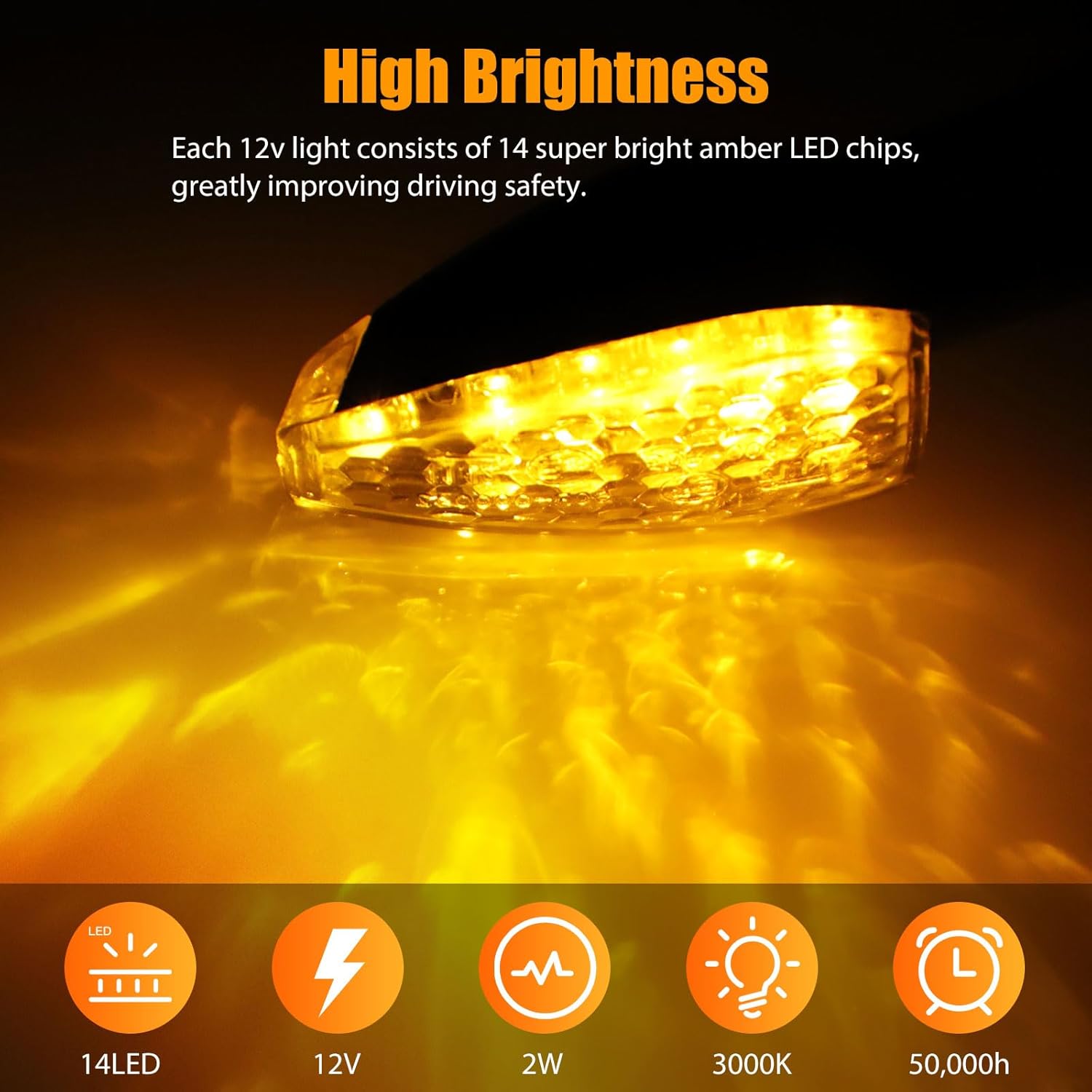 4 luces LED intermitentes para motocicleta, luces indicadoras de motocicleta de 12 V, luces LED intermitentes ámbar, luces LED intermitentes para
