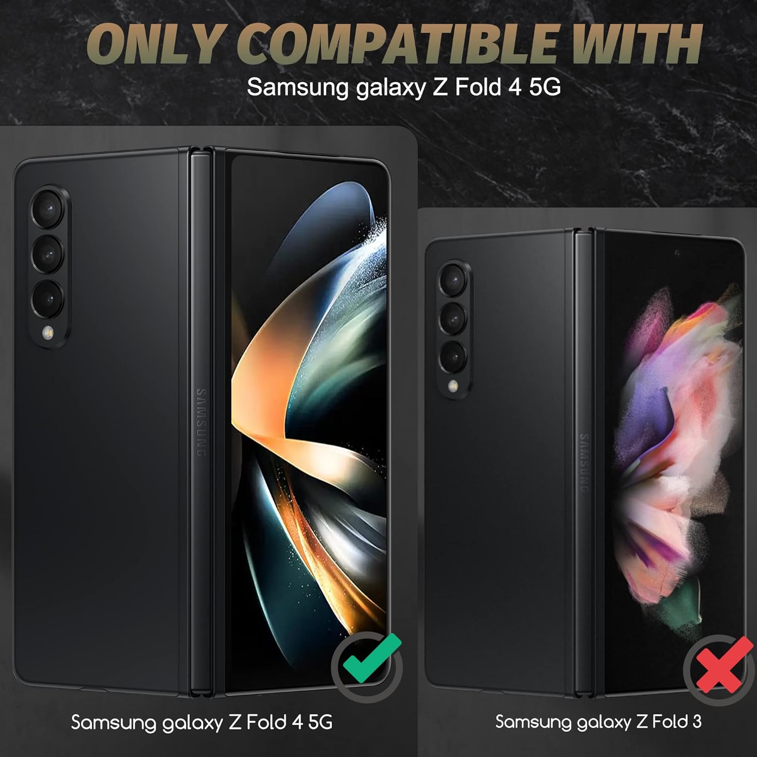 Orzero (2 juegos de 4 paquetes compatibles con Samsung Galaxy Z Fold 4 5G, 2 protectores de pantalla frontal de poliuretano termoplástico (TPU) y 2