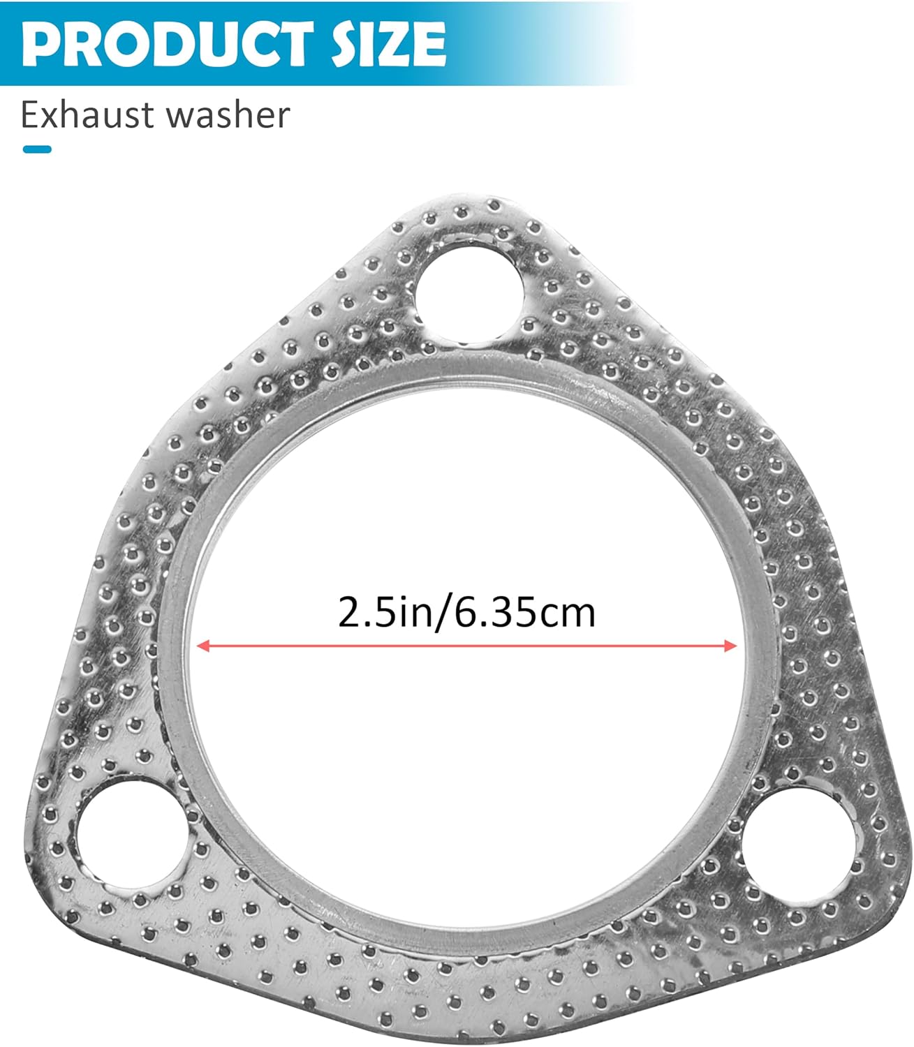 2 juntas de escape, junta de tubo de escape, 3 pernos MLSG de alta temperatura de 3 pulgadas con anillo de fuego SS, accesorios de automóvil, junta
