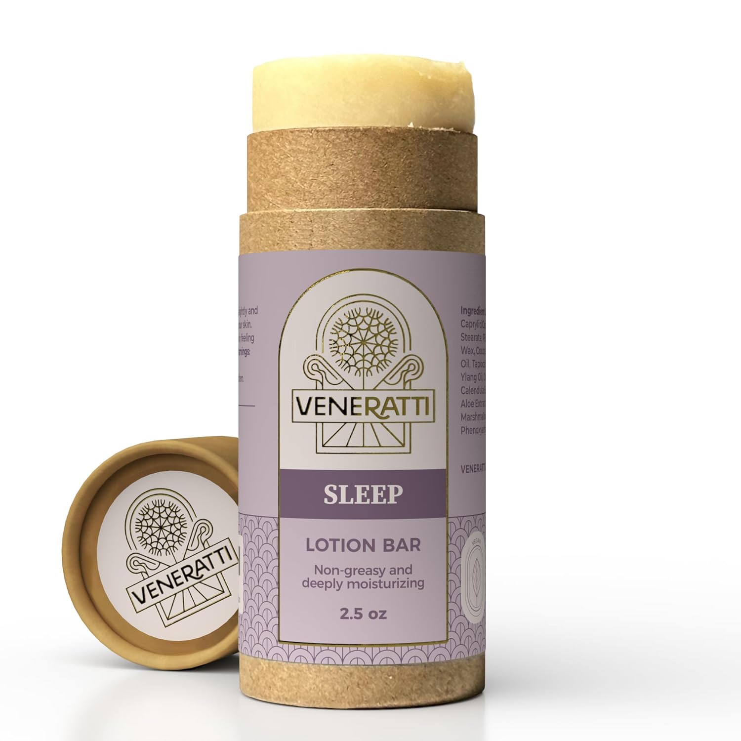 VENERATTI Lotion Bar – Aroma para dormir, vegano, fabricado en los Estados Unidos, productos respetuosos con el medio ambiente, absorción rápida, no