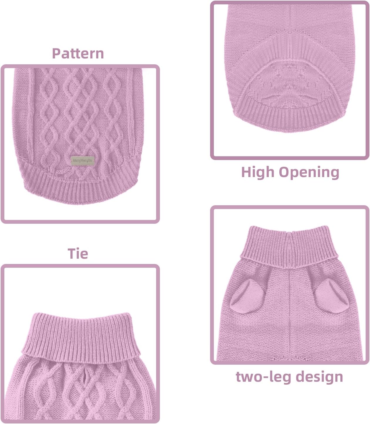 MengMengDa – Suéter para perro, ropa elástica cómoda para mascotas, cuello alto, cálido, suave, suéter de punto para perros pequeños y medianos