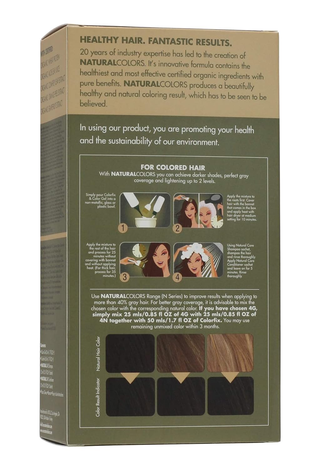 Tinte permanente para cabello, colores naturales, calidad de peluquería, con ingredientes orgánicos, sin amoniaco, resorciniol, parabenos y